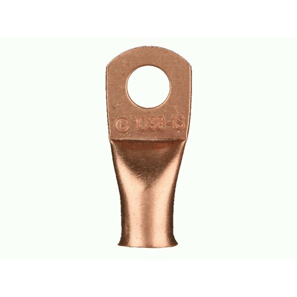 Terminal de anillo de cobre sin aislante calibre 1/0 de 3/8 pulgadas, paquete de 5 - CUR1038