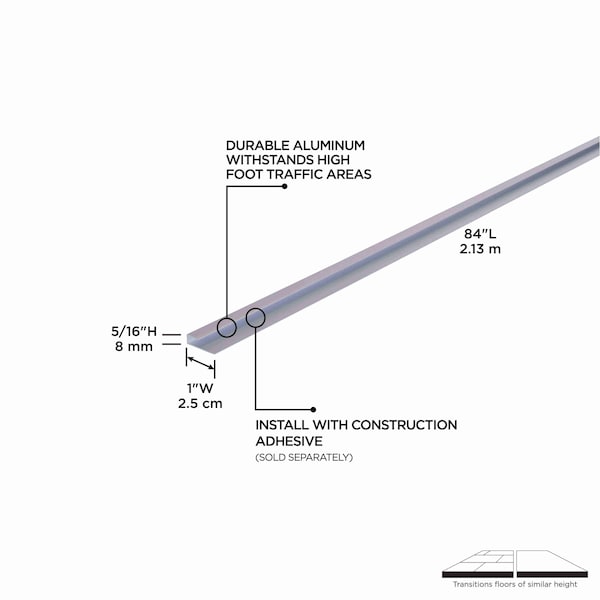M-D Building Products Aluminum, Satin Silver, 84 in L, 1 in W - 31812