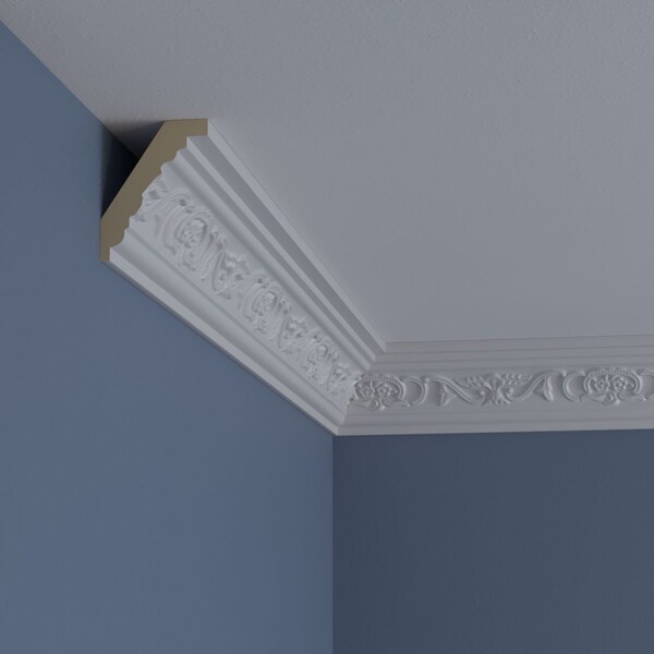 Ekena Millwork 3 1/4"H x 2 1/2"P x 4 1/8"F x 94 1/2"L Dauphine Crown Moulding - MLD03X02X04DA