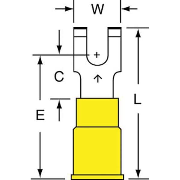 Terminal de horquilla de bloque de nylon de 3M de calibre 12-10, para pernos #8, paquete de 500 unidades - MNG10-8FFBK