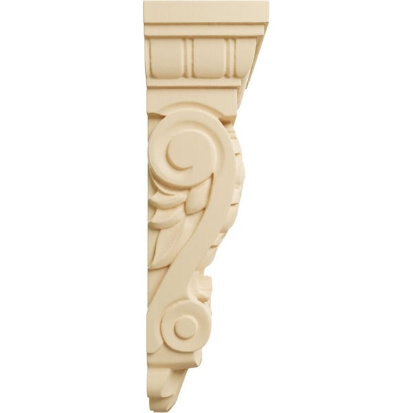 Ekena Millwork 5 1/8"W x 2 3/4"D x 9 3/4"H Thin Flowing Acanthus Corbel, Maple - COR05X02X09ACMA