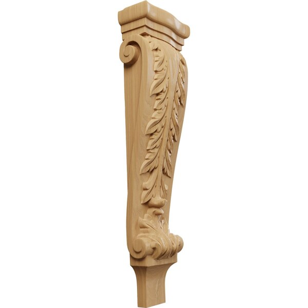 Ekena Millwork 6 1/4"W x 3"D x 22"H Large Acanthus Pilaster Corbel, Cherry - CORW06X03X22PACH
