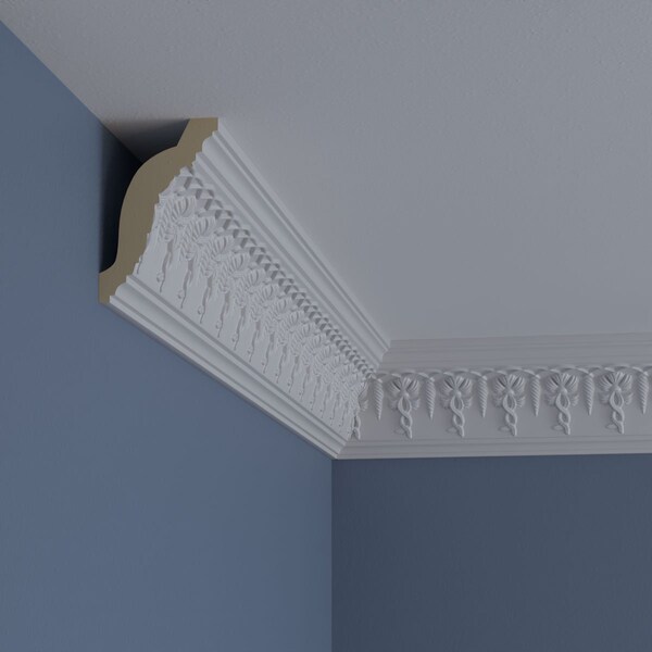 Ekena Millwork 4 1/4"H x 2 3/4"P x 5"F x 94 1/2"L Scott Crown Moulding - MLD04X03X05SC