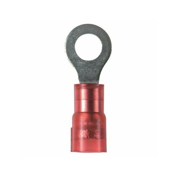 Terminal de anillo de Nylon de Panduit 22-18 AWG, 1/4" pk100 de perno, Voltaje Máximo: 600V - PNF18-14R-C