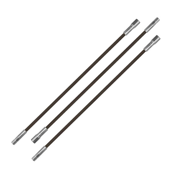 Chromex 3-Piece 9ft Fiberglass Chimney Rod Extensions with 1/4'' NPT Fittings - ADX1-1025