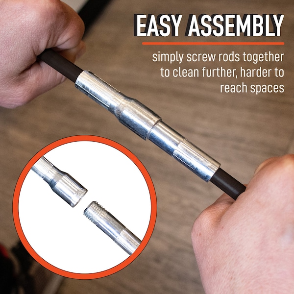 Chromex 3-Piece 9ft Fiberglass Chimney Rod Extensions with 1/4'' NPT Fittings - ADX1-1025
