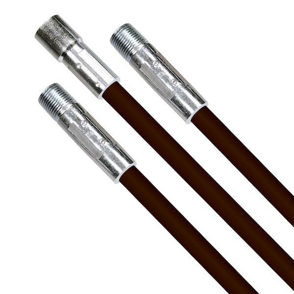 Chromex 3-Piece 9ft Fiberglass Chimney Rod Extensions with 1/4'' NPT Fittings - ADX1-1025