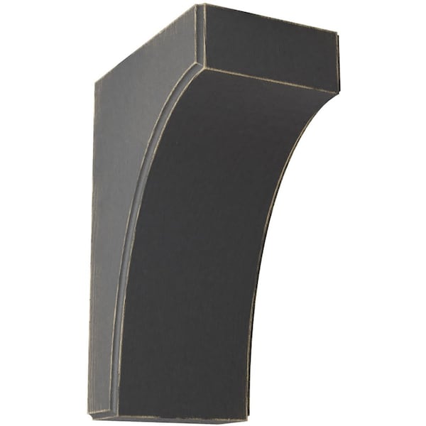 Ekena Millwork 5 1/4"W x 8"D x 12"H Clarksville Wood Vintage Decor Bracket, Black - BKTWD05X08X12CVBL