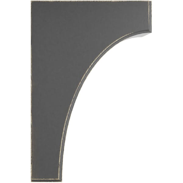 Ekena Millwork 5 1/4"W x 8"D x 12"H Clarksville Wood Vintage Decor Bracket, Black - BKTWD05X08X12CVBL