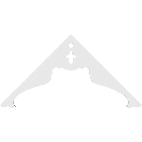 Ekena Millwork Pitch Heath Architectural Grade PVC Gable Pediment, 72"W x 36"H x 1"P (12/12) - GPP072X036X100HEA