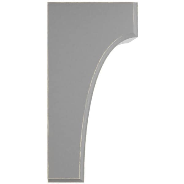Ekena Millwork 5 1/4"W x 4"D x 8"H Clarksville Wood Vintage Decor Bracket, Pebble Grey - BKTWD05X04X08CVPG