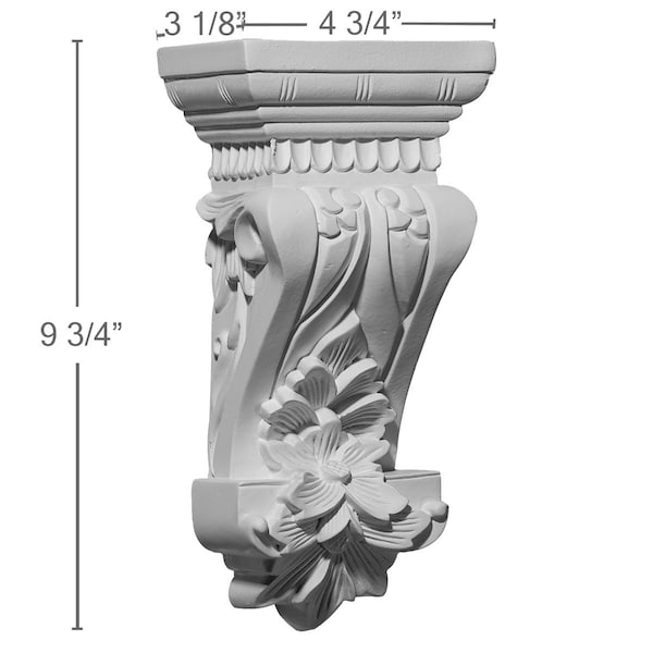 Ekena Millwork 4 3/4"W x 3 1/8"D x 9 3/4"H Salo Corbel - COR04X03X09SA