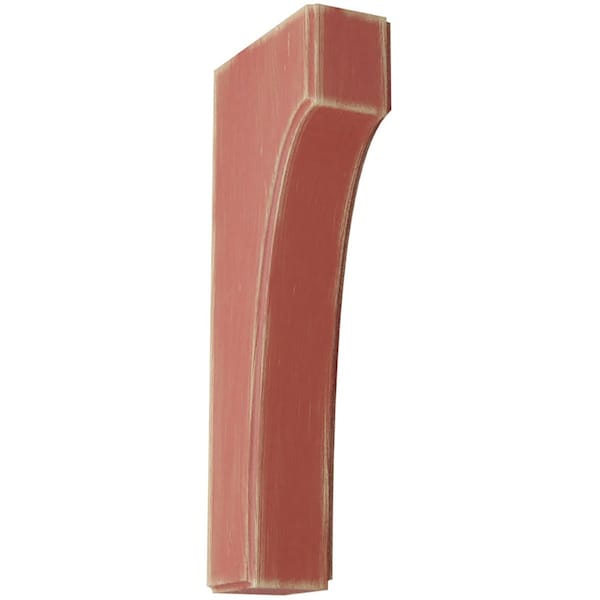 Ekena Millwork 1 3/4"W x 4"D x 10"H Clarksville Wood Vintage Decor Bracket, Salvage Red - BKTWD02X04X10CVRD