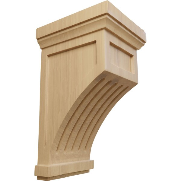 Ekena Millwork 7"W x 7 1/2"D x 13"H Fluted Mission Corbel, Cherry - COR07X07X13FLCH