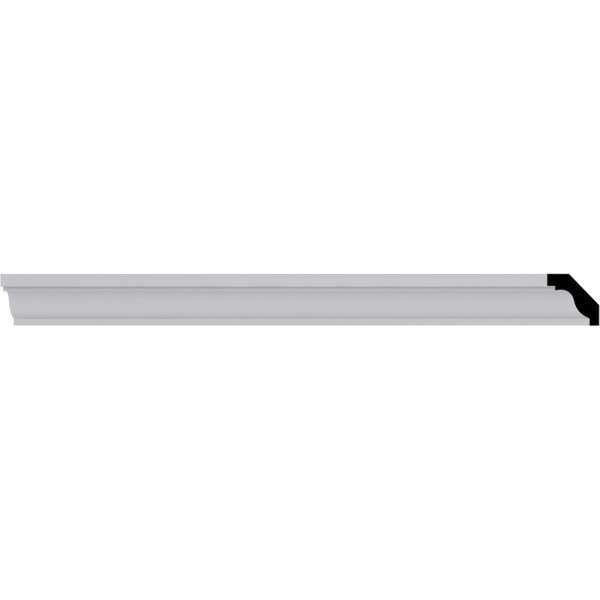 Ekena Millwork 1 1/4"H x 1 1/4"P x 1 3/4"F x 94 1/2"L Hillsborough Traditional Smooth Crown Moulding - MLD01X01X01HI