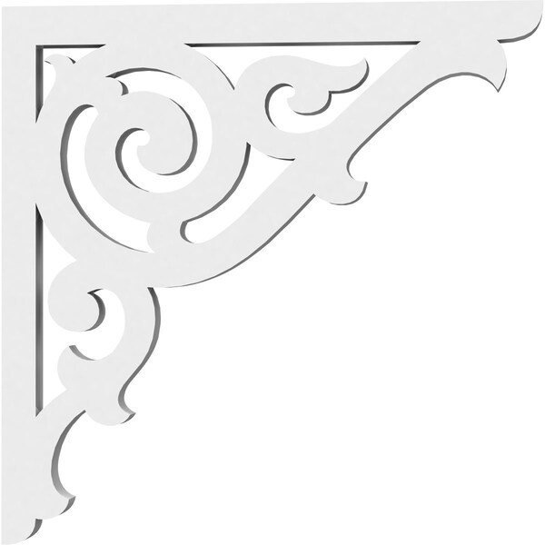Ekena Millwork Athens Architectural Grade PVC Bracket, 5/8"W X 8"D X 8"H - BKTP01X08X08AT