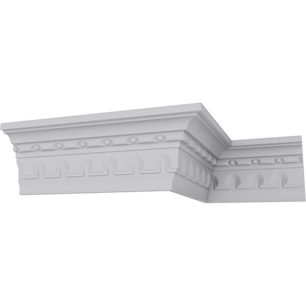 Ekena Millwork 3 5/8"H x 2 1/4"P x 4 1/4"F x 94 1/2"L, (1 3/8" Repeat) Heaton Crown Moulding - MLD04X02X04HE