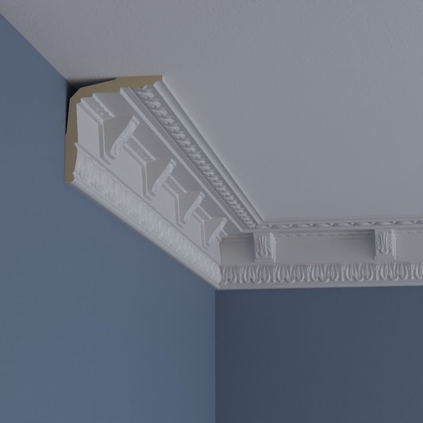Ekena Millwork 3 3/4"H x 3 1/2"P x 5 1/8"F x 94 1/2"L Granada Traditional Crown Moulding - MLD04X03X05GR