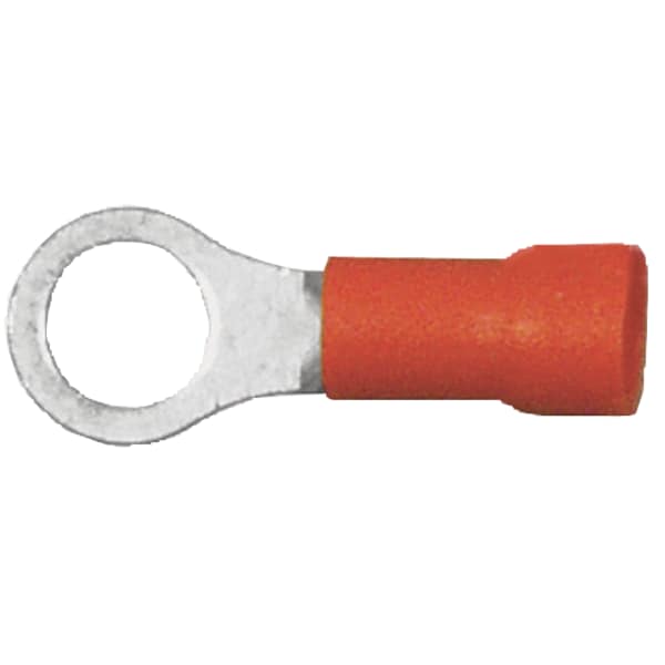 Terminal de Anillo de PVC para Cable AWG 12-10, Estudio de 3/8", Paquete de 100 - 160407-100
