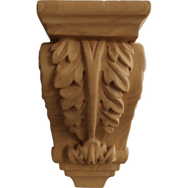 Ekena Millwork 2 1/4"W x 2 1/4"D x 4 1/4"H Extra Small Acanthus Wood Corbel, Cherry - CORW02X02X04ACCH