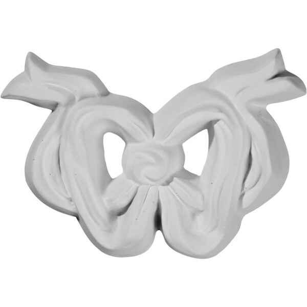 Ekena Millwork 3 1/8"W x 2 3/8"H x 3/8"P Bow Center Onlay - ONL03X02X01BW