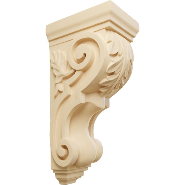 Ekena Millwork 5"W x 7"D x 14"H Large Traditional Acanthus Corbel, Maple - CORW05X07X14TAMA