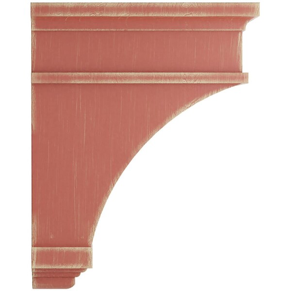 Ekena Millwork 4 1/2"W x 10"D x 13 3/4"H Arlington Wood Vintage Decor Corbel, Salvage Red - CORWD04X10X13ARRD