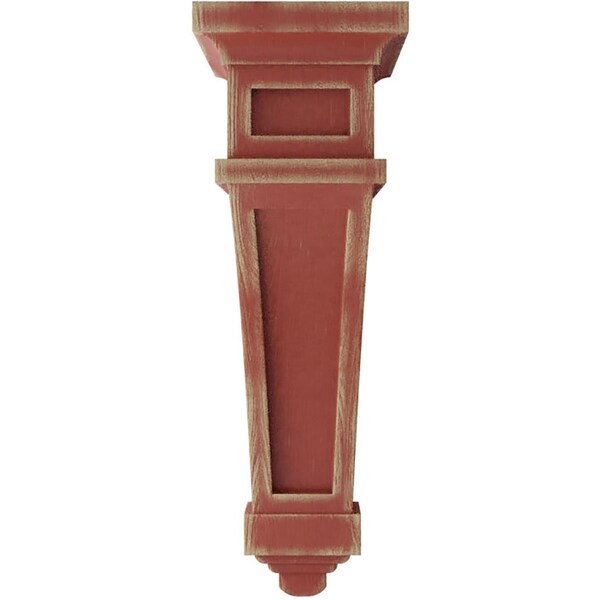Ekena Millwork 4 1/2"W x 10"D x 13 3/4"H Arlington Wood Vintage Decor Corbel, Salvage Red - CORWD04X10X13ARRD