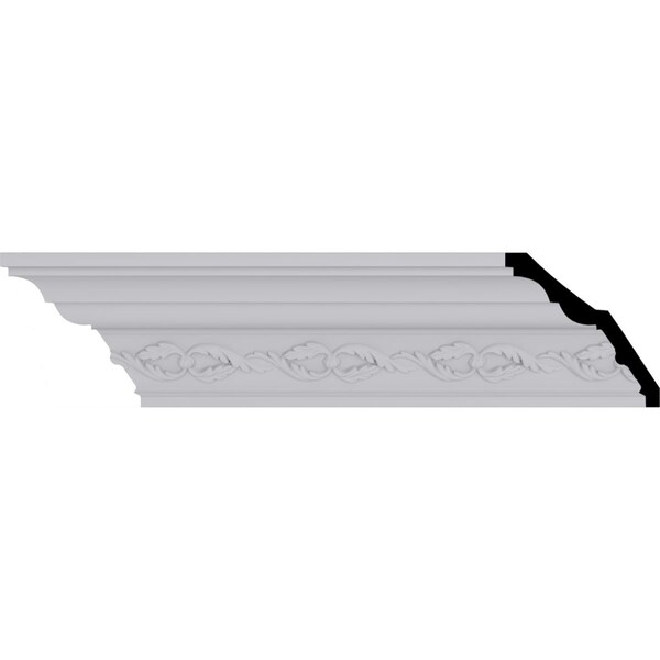 Ekena Millwork 3 5/8"H x 3 5/8"P x 5 1/8"F x 94 1/2"L, (3 1/2" Repeat), Washington Crown Moulding - MLD03X03X05WA