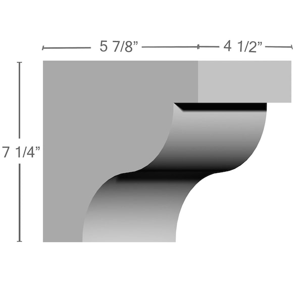 Ekena Millwork 4 1/2"W x 5 7/8"D x 7 1/4"H Traditional Corbel - COR04X06X07TR