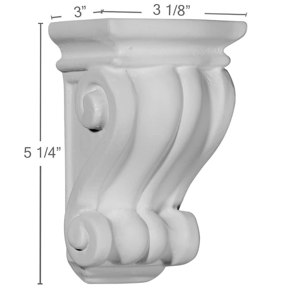 Ekena Millwork 3 1/8"W x 3"D x 5 1/4"H Traditional Cole Pilaster Corbel - COR03X03X06CO