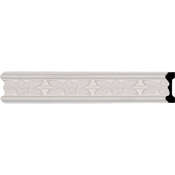 Ekena Millwork 1 7/8"H x 5/8"P x 94 1/2"L, (2 5/8" Repeat), Flower Chair Rail - CHA01X01FL