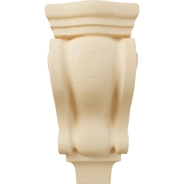 Ekena Millwork 3"W x 1 3/4"D x 6"H Extra Small Traditional Pilaster Wood Corbel, Maple - CORW03X02X06PTMA
