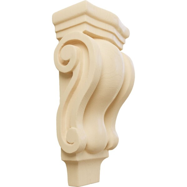 Ekena Millwork 3"W x 1 3/4"D x 6"H Extra Small Traditional Pilaster Wood Corbel, Maple - CORW03X02X06PTMA