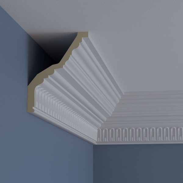 Ekena Millwork Ceiling Medallion, Polyurethane, 94-1/2 in L, 6-1/2 in H, Factory Primed - MLD06X05X08BE