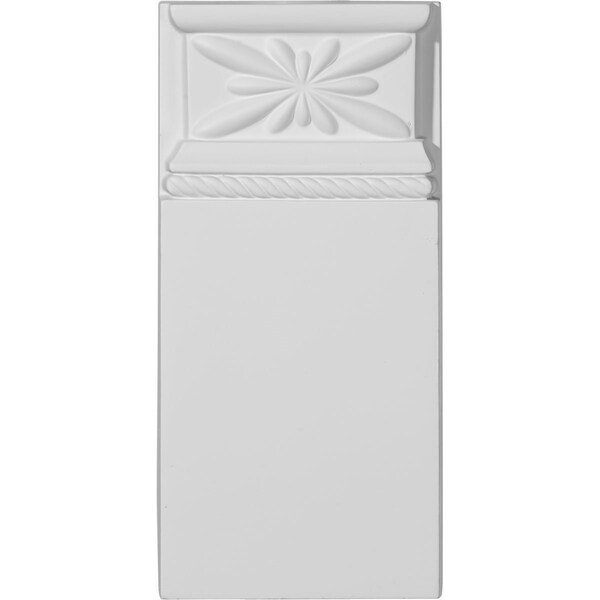 Ekena Millwork Plinth Block, Polyurethane, 9-1/8 in H, 4-3/8 in W - PB04X09X01BR
