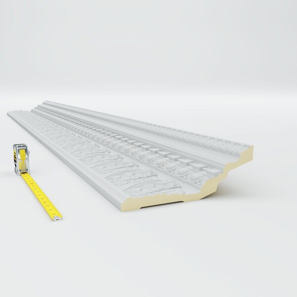 Ekena Millwork 11 7/8"H x 4"P x 12 5/8"F x 94 1/2"L Chesterfield Dentil & Egg Crown Moulding - MLD11X04X12CH