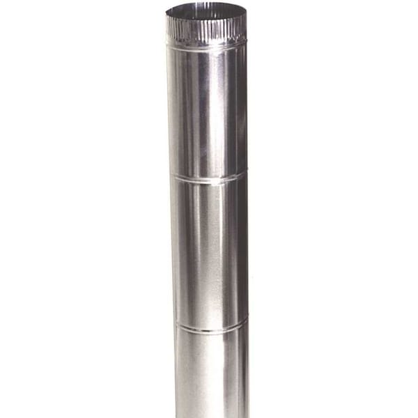 Master Flow 10 in. x 5 ft. Beaded Metal Duct Pipe - BDCP10X60
