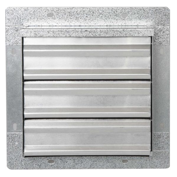 Dayton 10 in 13"H-W 5.75"L Alu Wall Backdraft Dampr, 10-1/2 in x 10-1/2 in, Aluminum - 2C526
