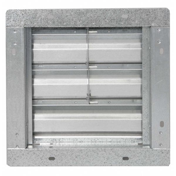 Dayton 10 in 13"H-W 5.75"L Alu Wall Backdraft Dampr, 10-1/2 in x 10-1/2 in, Aluminum - 2C526
