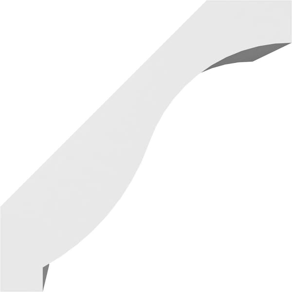 Ekena Millwork 3-in. W x 6-in. D x 6-in. H Baker Architectural Grade PVC Knee Brace - BRCP03X06X06BKR