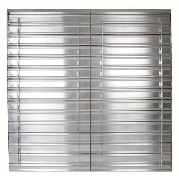 Dayton 60 in 63"H-W 6 1/4"L Alum Wall Fan Shutter, 60-1/2 in x 60-1/2 in, Aluminum - 3C116