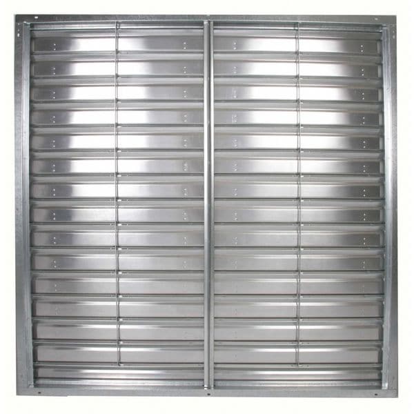 Dayton 60 in 63"H-W 6 1/4"L Alum Wall Fan Shutter, 60-1/2 in x 60-1/2 in, Aluminum - 3C116