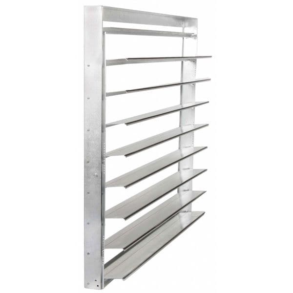 Dayton 30 in 32.75"H-W Alu Universal Backdraft Dampr, 31 in x 31 in, Aluminum - 3HHT1