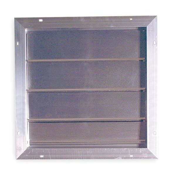 Dayton 16 in 19"H-W 5 1/4"L Alu Gable Shutter Dampr, 17 in x 17 in, Aluminum - 3HHR1