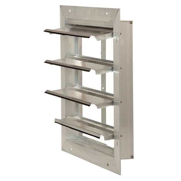 Dayton 20 in 25"H-W 5.75"L Aluminum Wall Fan Shutter, 22-1/2 in x 22-1/2 in, Aluminum - 53DR17