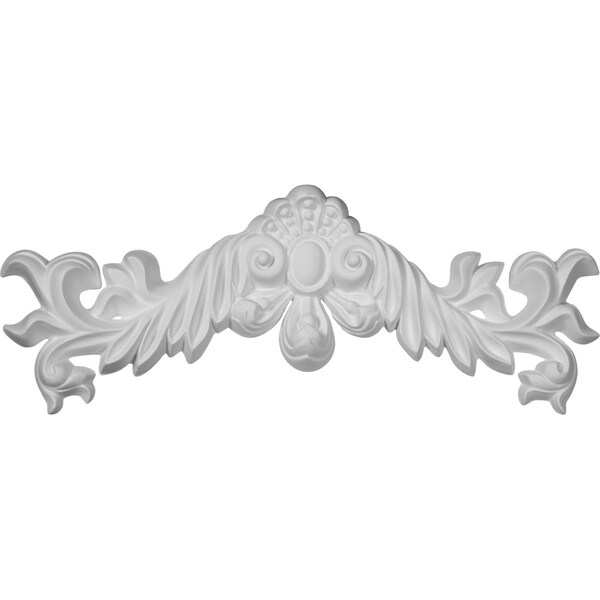 Ekena Millwork 13 5/8"W  x 5 1/8"H x 1"P Palmetto Fancy Leaf with Scrolls Onlay - ONL13X05X01PM