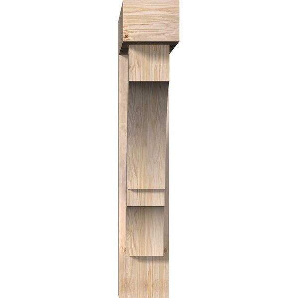 Ekena Millwork Balboa Block Smooth Bracket w/ Offset Brace, Douglas Fir, 7 1/2"W x 34"D x 42"H - BKT0806X34X42BOA05SDF