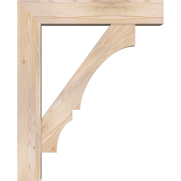 Ekena Millwork Balboa Block Smooth Bracket w/ Offset Brace, Douglas Fir, 7 1/2"W x 34"D x 42"H - BKT0806X34X42BOA05SDF