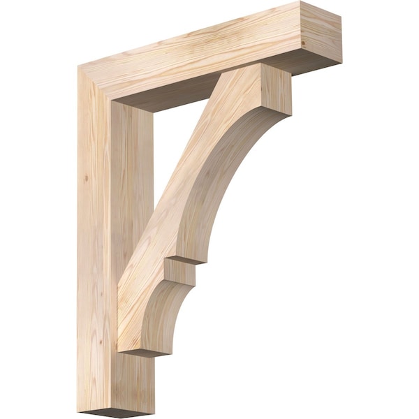 Ekena Millwork Balboa Block Smooth Bracket w/ Offset Brace, Douglas Fir, 7 1/2"W x 34"D x 42"H - BKT0806X34X42BOA05SDF